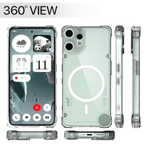 Image of Outlouders Back Cover for CMF by Nothing Phone 2 Pro 5G Mag-Safe Transparent PC + TPU Bumper Case with Magnetic Support Shockproof Protection (Transparent Mag-Safe)