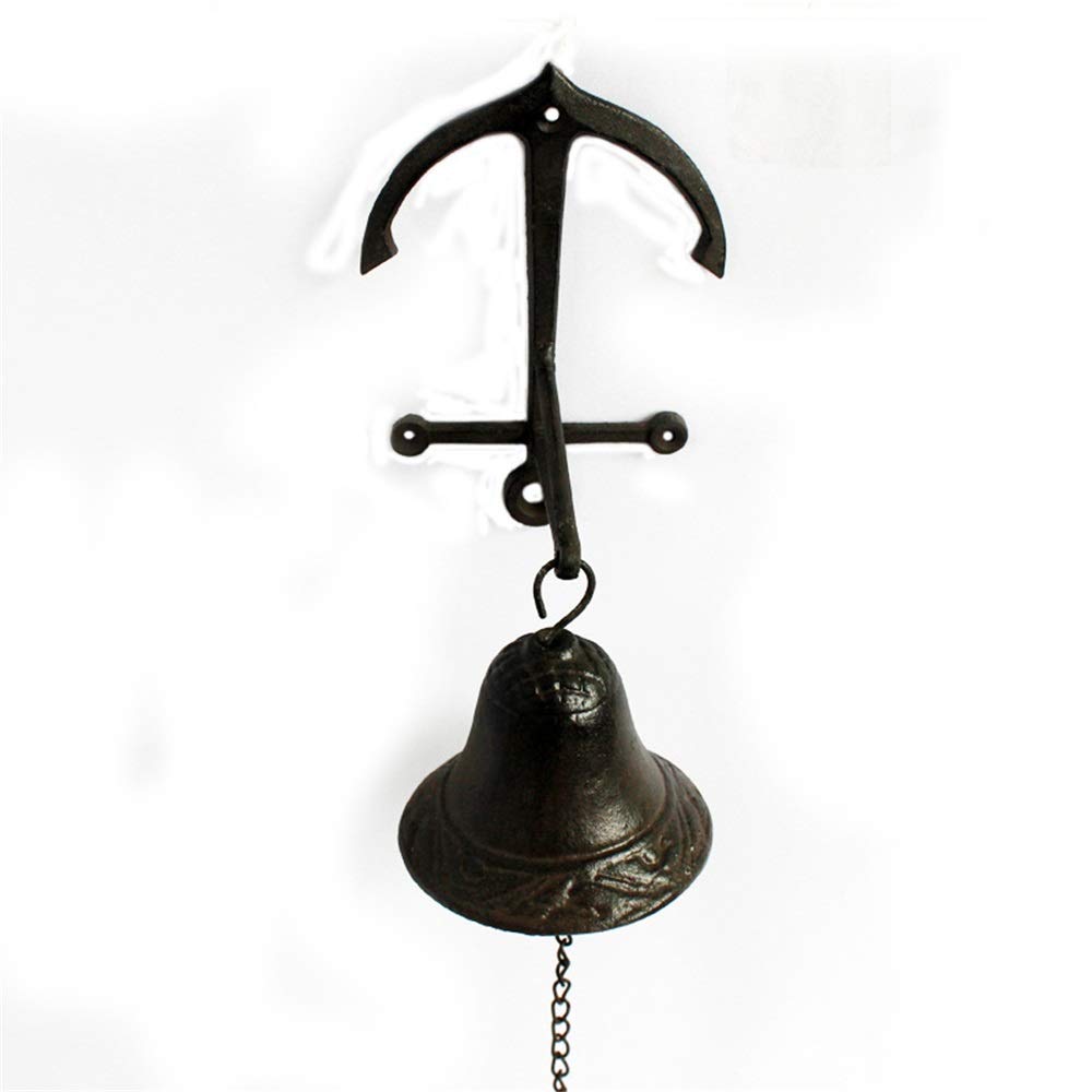 Door Bell Cast Iron Wrought Garden Door Bell Retro Wall Hanging Wooden