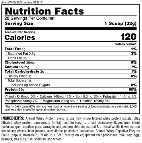 Animal Whey Isolate Whey Protein Powder – Isolate Loaded For Post Workout And Recovery – Low Sugar With Highly Digestible Whey Isolate Protein - Strawberry - 2 Pounds, Am48 #TOP7