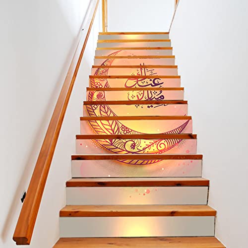 Ailler 13 Stück Aufkleber für Fliesen, selbstklebend, Zementfliesen, Treppe, selbstklebend, 3D, Treppe, Zementfliesen, selbstklebend, 18 cm x 100 cm x 13 Stück Cover