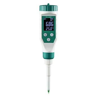 Digital pH Meter for Food, 0.01 Resolution High Accuracy Food pH Tester with Backlit LCD Display and ATC for Meat, Bread, Canning, Cheese, Solid Sampling, Soft Soil and Water