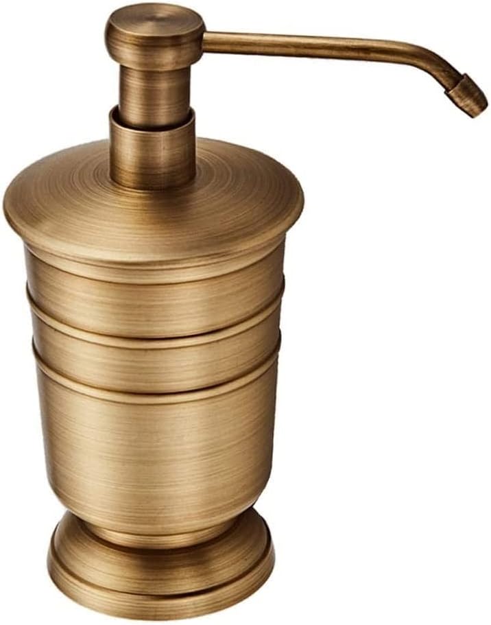 Soap Dispensers Golden Soap Dispenser All Copper Wire Drawing Lotion Dispenser Bottle Pump Dispenser for Kitchen Bathroom Countertop Kitchen Bathroom,