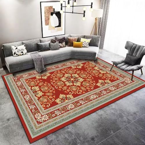 RUGMRZ Alfombra Infantil Niña de área Decorativa Simple Antideslizante y Lavable en la Sala Estar Alfombras para Dormitorios Rojo Pasillo Entrada Casa Modernas Adornos Salon Alfombras150x150CM