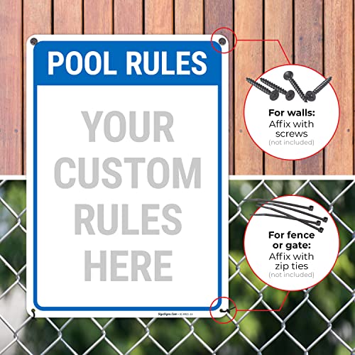 Cartel para Piscina Decorativo Azul 10x14 Pulgadas miniatura 4