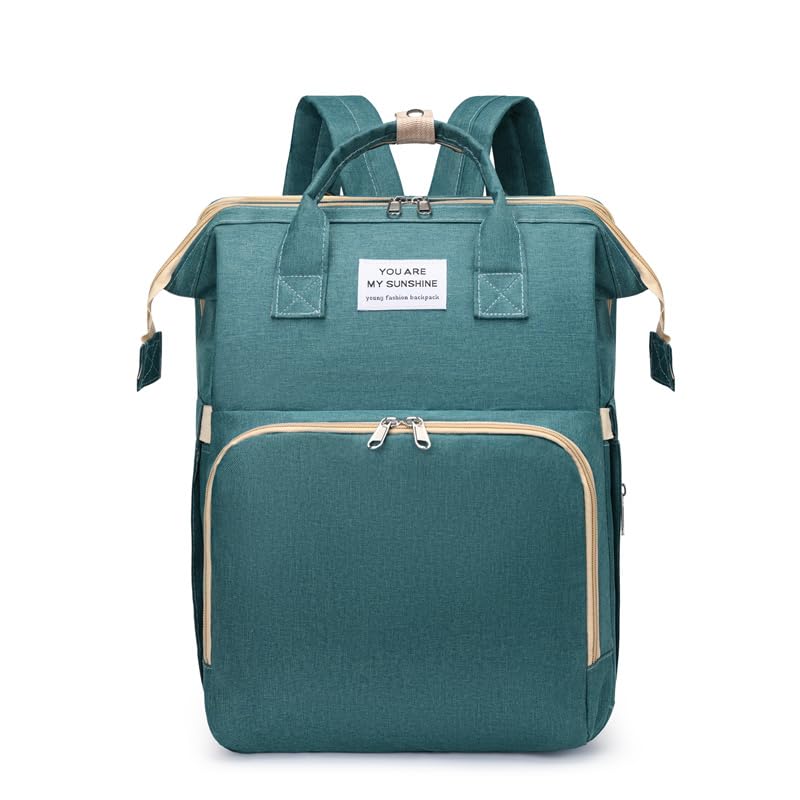 Large Functional Unisex Versatile Mommy Backpack with Foldable Baby Bed - Stylish Zippered Compartment & Comfortable & Dual Adjustable Straps-image-24