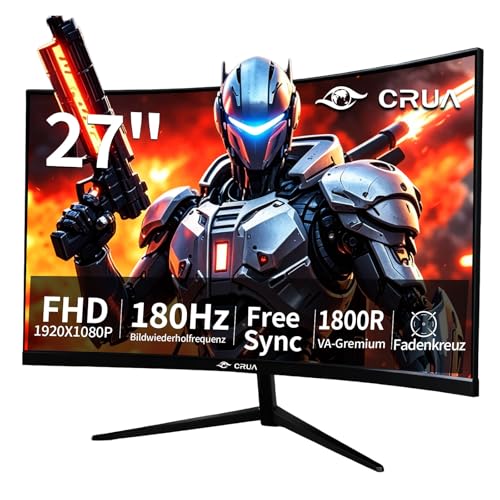 CRUA Gaming Monitor Curved Monitor - 27 Zoll FHD