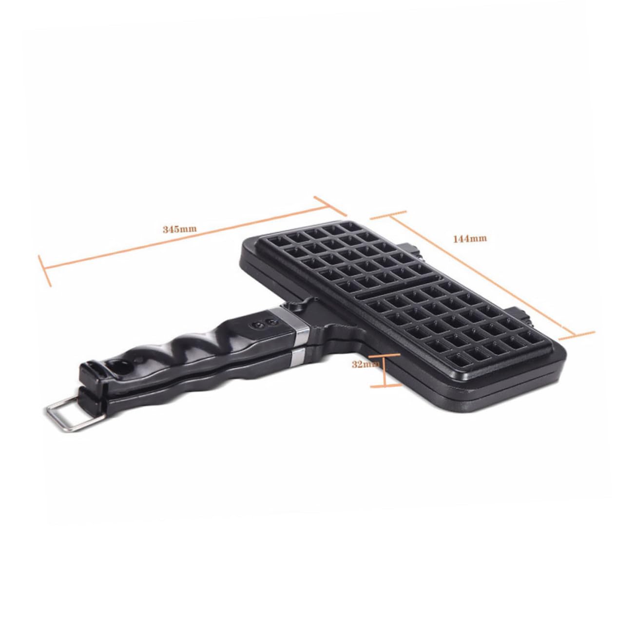 Stampo Facile da Pulire in Alluminio Pressofuso Antiaderente per Waffle Nero per Uso Domestico e Preparazione di Dolci Fatti in Casa