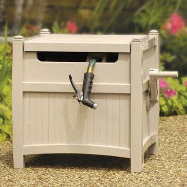 Slide Trak Hose Hideaway 225 ft. Stationary Hideaway Beige Hose Cabinet