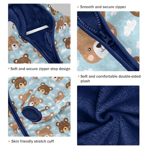 Cute Bear Boys Fleece Coat,Children's Zip-Up Hoodie Jacket,Baby Warm Fashion Outerwear 3-10T,A1134443