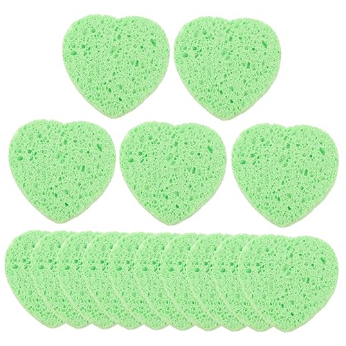 Ipetboom 15pcs Heart Shaped Facial Sponges Reusable Makeup Remover Pads for Soft Absorbent Face Sponge for Exfoliating Removing Makeup