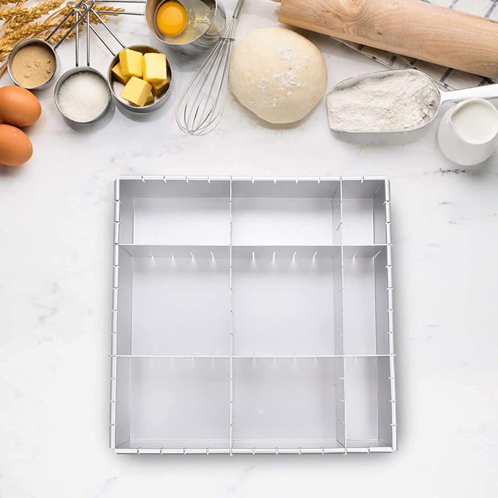 CLQ Rechteckiger Backrahmen, Rechteckige Kuchenformen Mit Teiler, Verstellbarer Rechteckiger Backrahmen Home Cooking Tools-10 Pouces