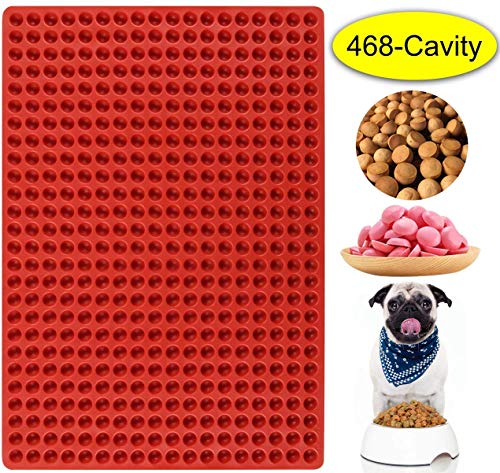 Palksky 468-Cavity Mini Round Silicone Mold/Chocolate Drops Mold/Dog Treats Pan/Semi Sphere Gummy Candy