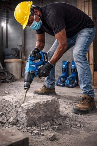 Image of KAITO 28mm 48V Cordless Rotary Hammer Drill | SDS Plus | Brushless Motor | 2 x 5.0Ah Batteries & Fast Charger | 3 Modes: Drill, Hammer & Chisel | Heavy-Duty Concrete Drilling Machine