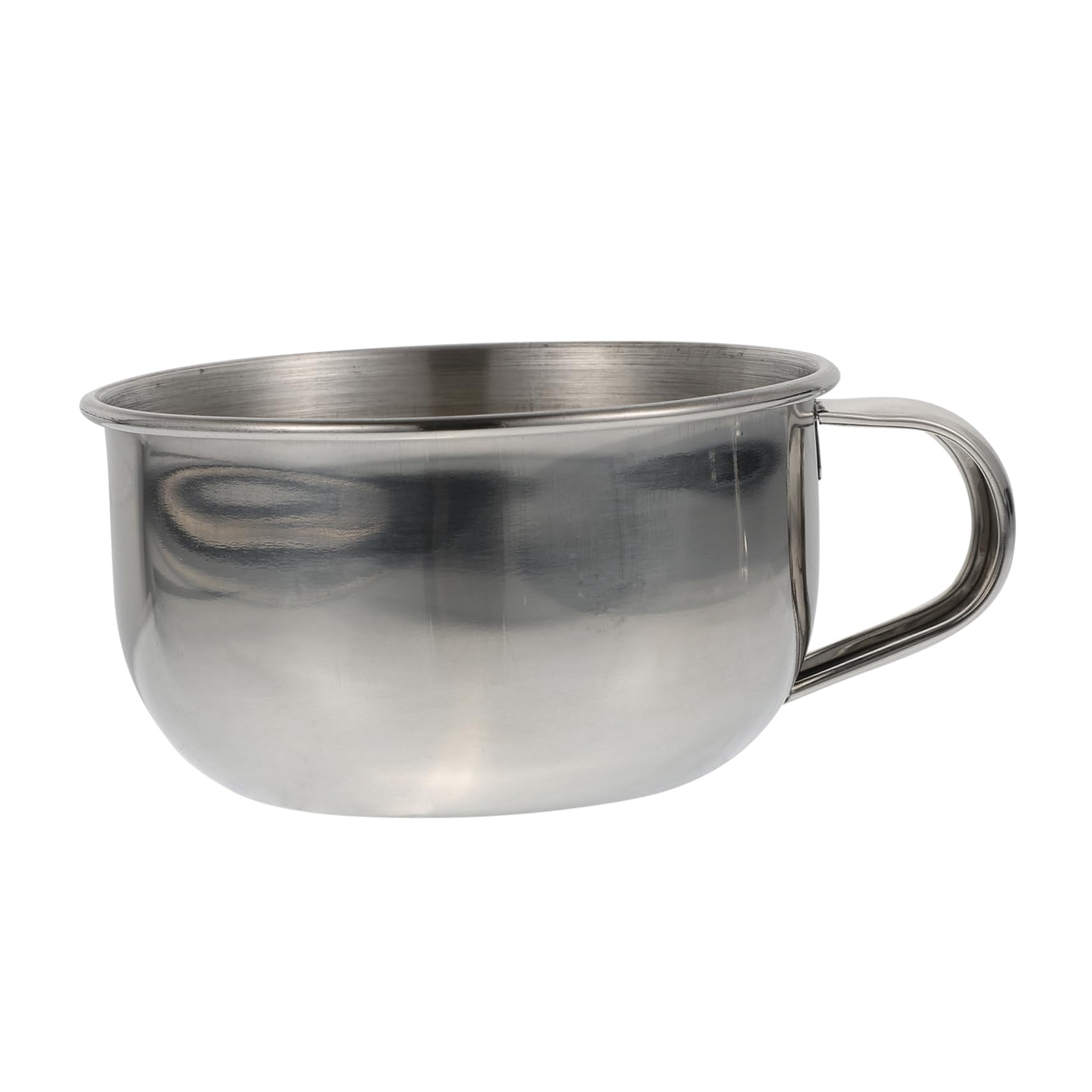 Ipetboom Shaving Soap Cream Bowl Men's Stainless Steel Shaving Bowl Wide Application