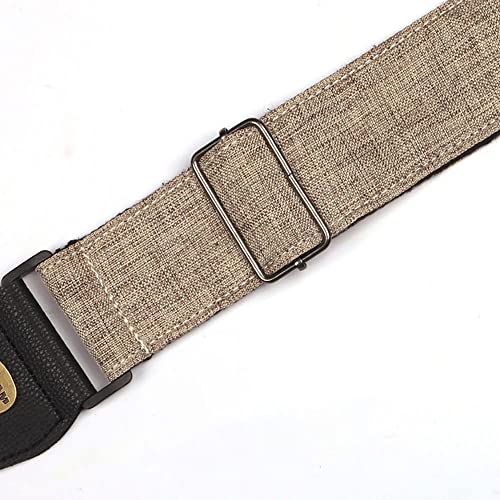 Sangle de guitare pour guitare acoustique classique et électrique, double couche de coton et lin avec extrémités en cuir, sangle d’épaule de guitare. - Les Beatles, Paul McCartney, John Lennon, RIngo Starr, George Harrison Sangle de guitare pour guitare acoustique classique et électrique, double couche de coton et lin avec extrémités en cuir, sangle d'épaule de guitare. – Image 5