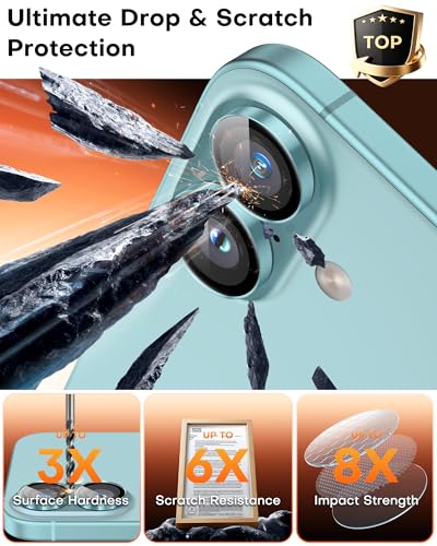 Image of TOCOL Camera Lens Protector for iPhone 16 / iPhone 16 Plus Tempered Glass HD Individual Scratch Resistant Camera Cover Accessories Case Friendly 2 Pack(Green)