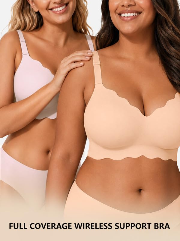 Image of COCOMARTS Jelly Bras for Women No Underwire Scalloped Wireless Push Up Bra | Seamless Full Coverage Supportive Everyday Essentials Tshirt Bras, Soft Breathable Comfortable Bralettes