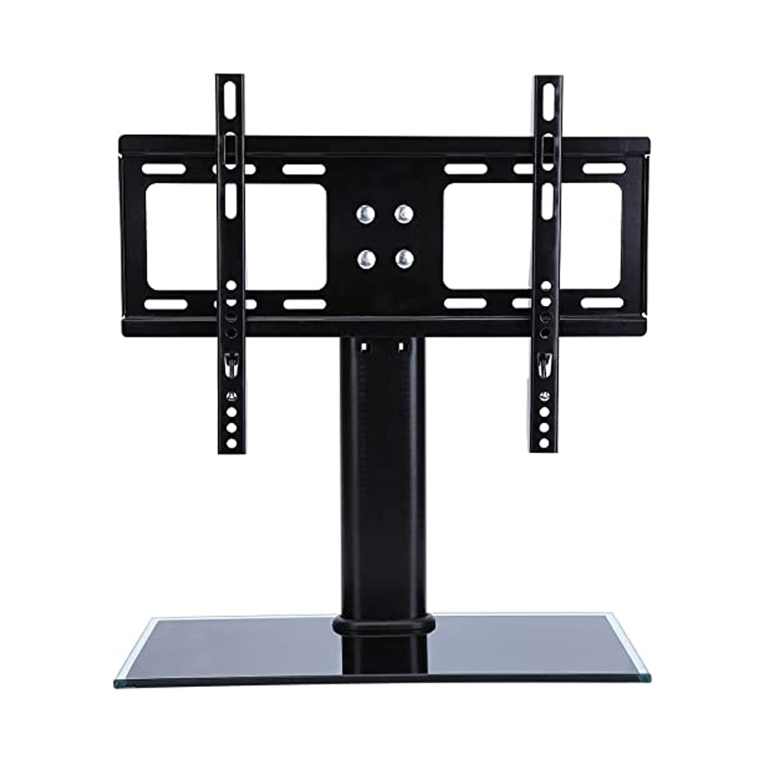 S-CAT TV Table Stand for 26-45 Inch LED/LCD and Plasma TVs, Top Leg Universal Mount With Tempered Glass Base, Adjustable TV Floor Stand
