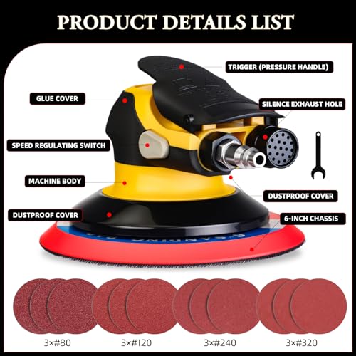 Low Noise 5/6 Inch DA Sander