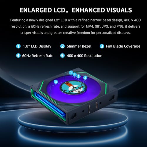 Image of Lian Li UNI Fan SL-INF LCD Flex 120 ARGB PWM Fan (NOT Reverse Blade) Black