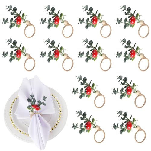 Servilleteros de champiñones de granja regalo de Navidad y bodas 12 pzs 5