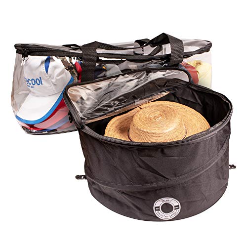 HAT MATE Premium Hat Pop up Storage Free Cap Storage Bag, Large Hat Storage Travel Bag Round Hat Box Container. Hat Case for Baseball Caps.Dirt & Dust Protection
