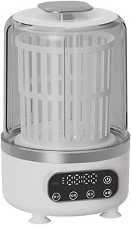 HEAVENGLOW Compact Cordless Mini Washing Machine Transparent Tub Portable Mini Washer Removable Basket Underwear Washer Digital Display, Silver