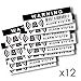 12 x Security Alarm Warning Sign Stickers - for Internal and External use - Protection for Home, car. - Weatherproof - Size: 4,1 x 1,4 in - Warning - Protected by Electronic Alarm System