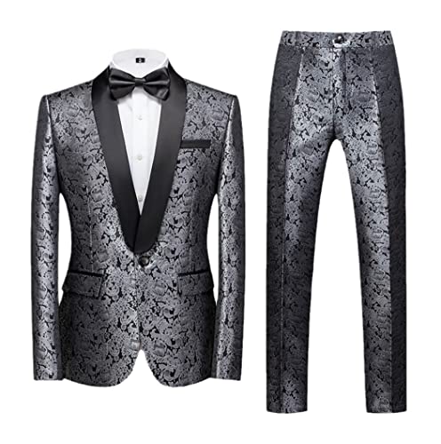 Veste pantalon gilet homme ensemble complet 3 pièces fleur pour silhouette 4X-Large confortable