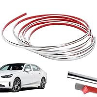 Chrom Zierleiste Selbstklebend 6mm*5M Selbstklebende Zierleisten Zierleiste Chrom Universal Chromzierleiste Flexibel & Selbstklebend für Auto, Spiegel, Wand, Tür, Möbel, Glanz Silber