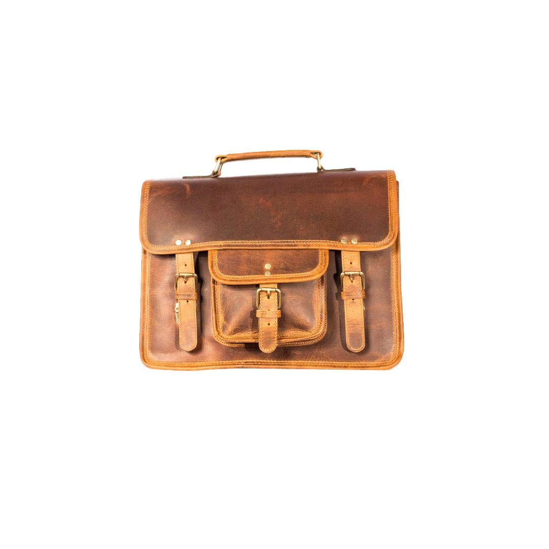 Buffalo Leather Satchel - Vintage and Durable Leather, Perfect For a Travel or Laptop Bag
