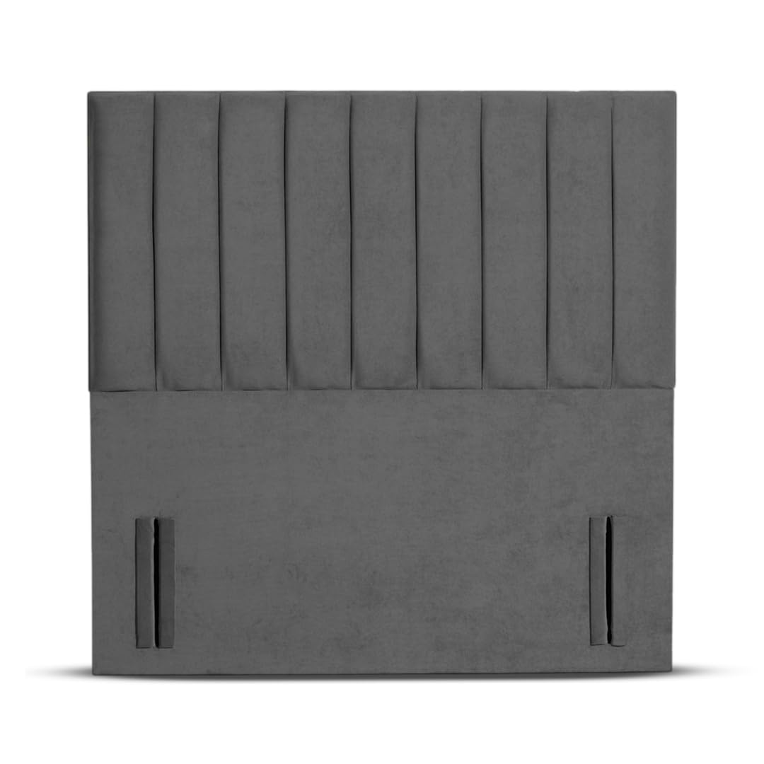 Floor Standing Divan Bed Headboard | Portland Plush Velvet Headboards for 5ft King Size Bed Frame | Elegant design with wooden material headboards for beds (Grey, 5ft King Height-50inch)
