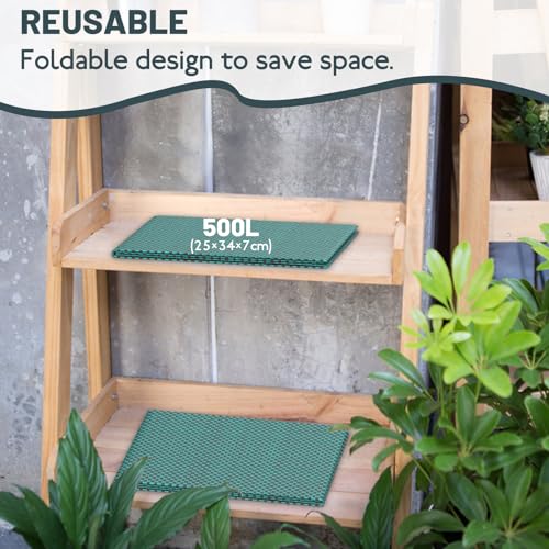 Mokani Gartenabfallsäcke, 500 L x 3 Gartensäcke, strapazierfähig, mit Griffen, wiederverwendbare Gartensäcke, faltbare Camping-Recyclingbeutel für Blätter, Müll, Schmutz, Gartenmüllsäcke, wasserdicht