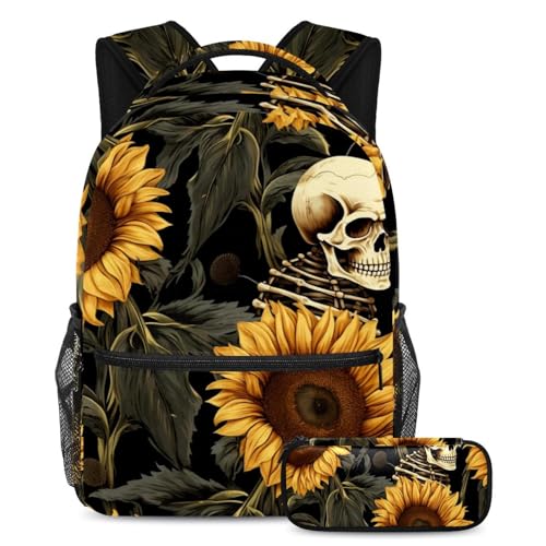Sac à dos tête de mort grand format pour transporter les classeurs sans effort