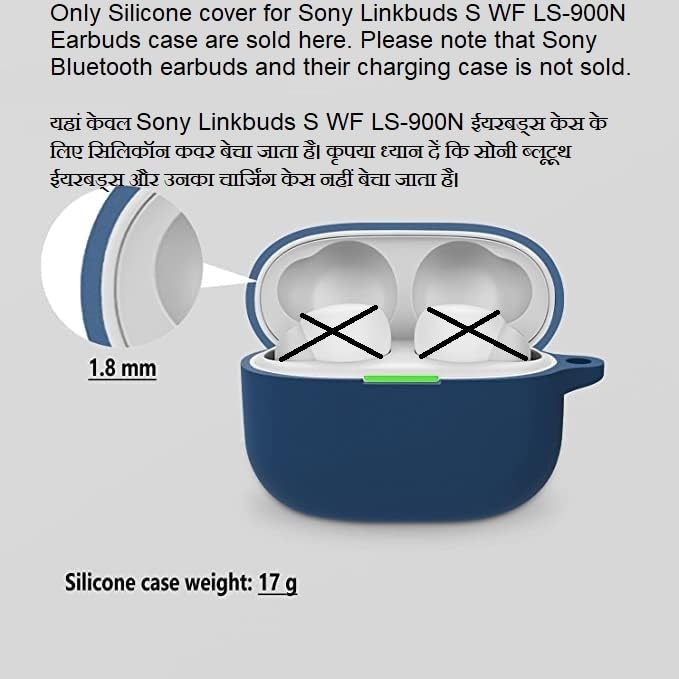 Image of Silicone Cover Compatible for Sony Linkbuds S WF-LS900N Bluetooth Earbuds case - Shockproof, Anti-Slip Sony linkbud s case (Earbuds and Charging Cover not Included) (Dark Blue)