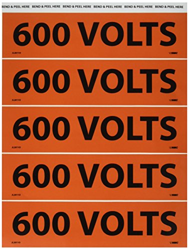 Marqueur de tension 600 V en vinyle adhesif orange haute visibilite NMC