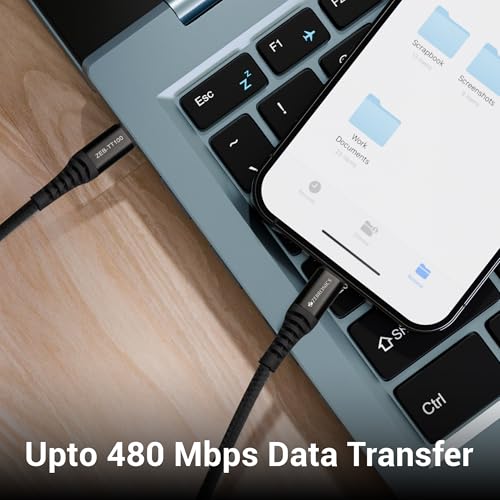 Image of ZEBRONICS TT100 Type C - Type C Cable, 100 Watts PD, Rapid Charging, Charge & Sync, 1.5 Meter, Compatible with iPhone 15 | Samsung | OnePlus | Xiaomi | Realme | Oppo