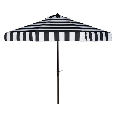 9ft Outdoor Patio Umbrella, Round, Else Collection, Black & White