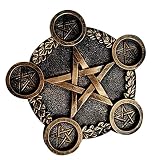 NUOBESTY Star Candle Holder Astrology Pentacle Altar Plate Resin Tealight Holder Tray Witchcraft Alt