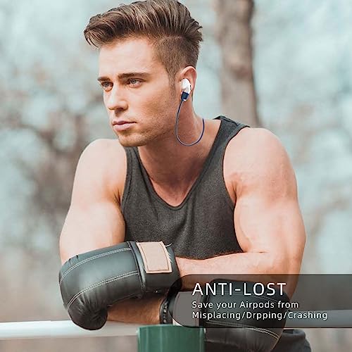 Image of Magnetic Anti-Lost Straps for AirPods,4 Pack Ultra Strong Magnetic AirPod Strap Anti-Lost Neck Rope Cord,Soft Silicone Sports Lanyard Compatible with AirPods 1&2 / Pro /2nd /3rd (Black+White+Red+Blue)