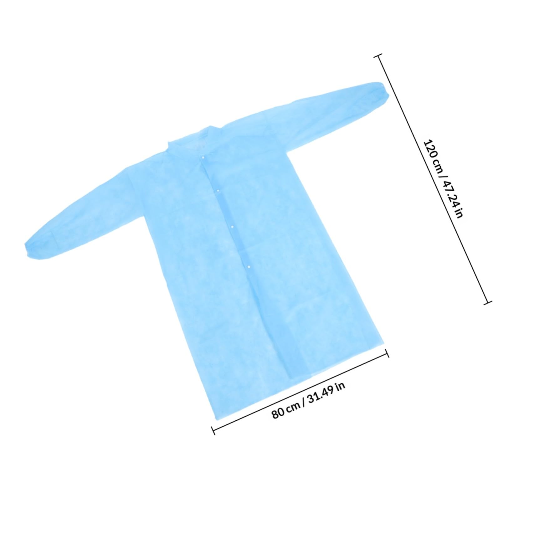 Blouses de Laboratoire Lot de 10 Jetables en Tissu Non Tissé Boutons Bleu Adaptées aux de Travail Multiples