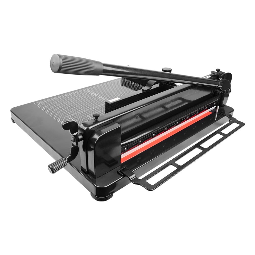 Genérico Cortadora de Papel de Alta Resistencia, cortadora de Guillotina A4, Corta hasta 400 Hojas, diseño Seguro para Papel, Cuero, PVC, Telas no Tejidas, Ideal para Oficina, hogar, Escuela