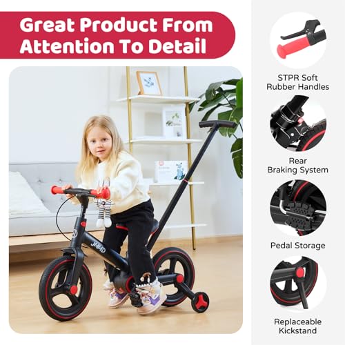 image for JMMD Toddler Bike with Push Handle for Kids 18-60 Months, 6 in 1 Folda