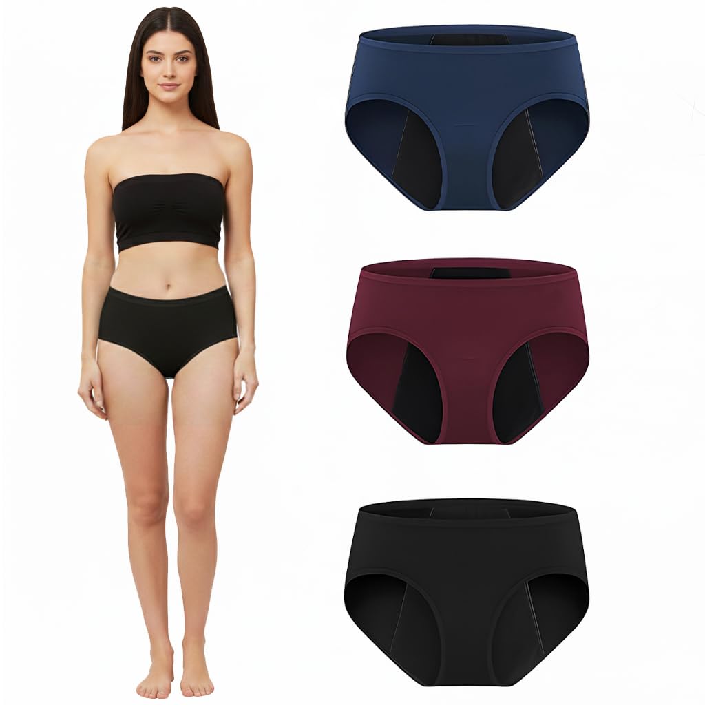momsystore Women’s Seamless High-Waist Period Panties | Leakproof Menstrual Underwear | Comfortable Breathable Reusable Briefs-picture-17