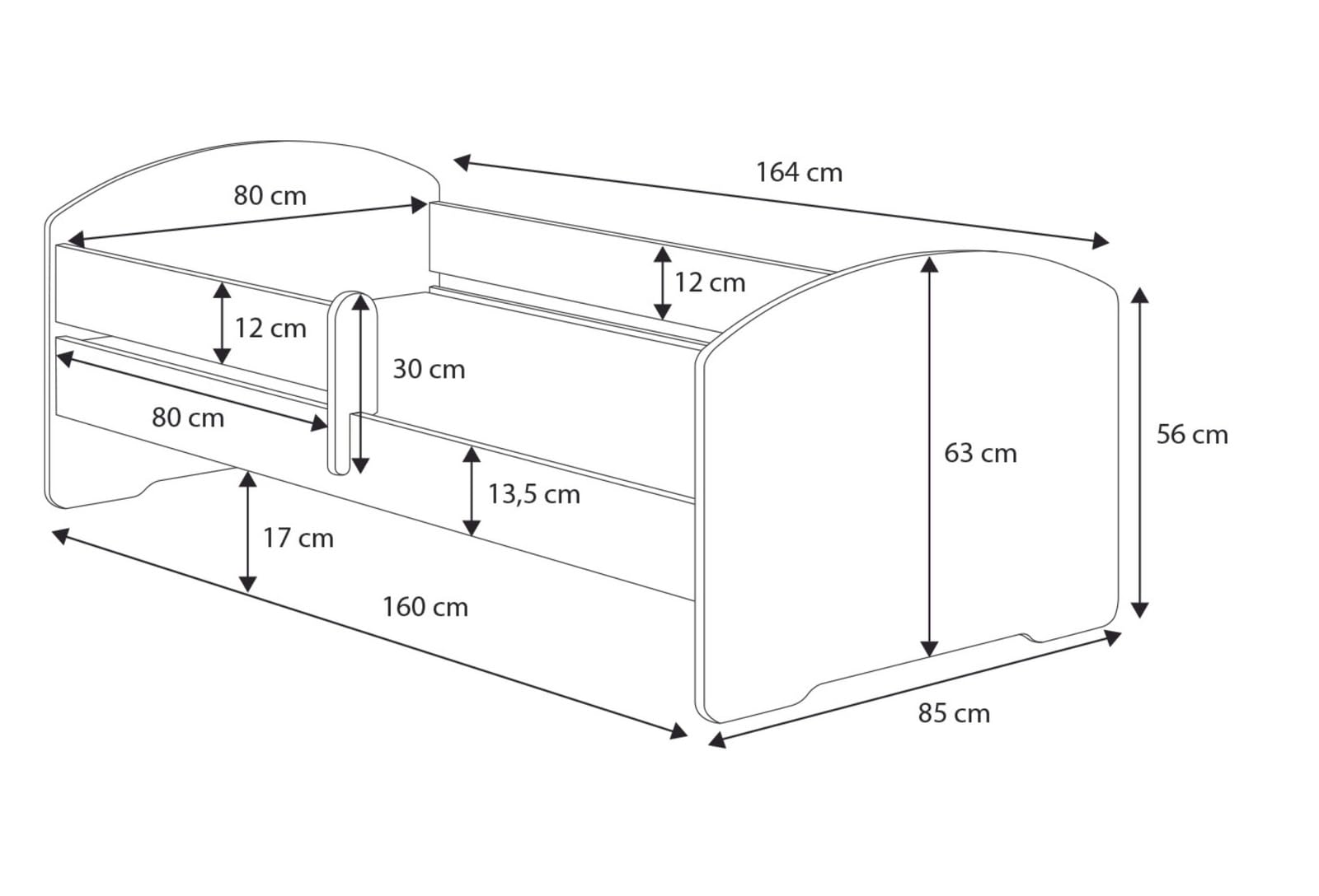 Kobi Cama Individual con Nido LUK 160x80