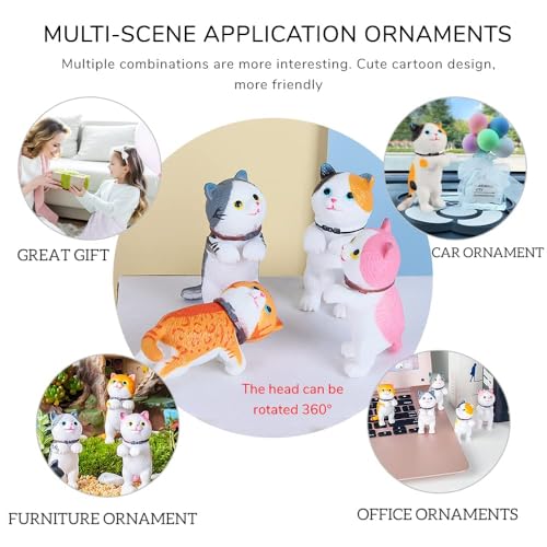 Image of Gifts- Cat Figures, Miniature Figures, Realistic Cat Figures, Cat Figures Toy, Car Decoration Cat, Mini Cute Cats, Decorations, Birthday Gifts