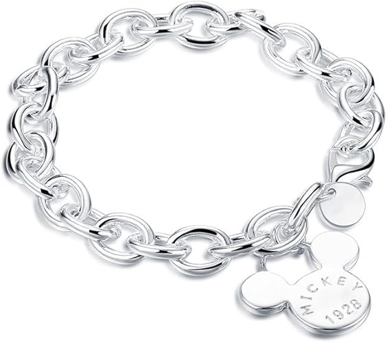 Bracelets Qui Vibrent Quand On Tape Dessus Nikkola Bracelet chaîne plaqué agent sterling avec breloque en forme de
