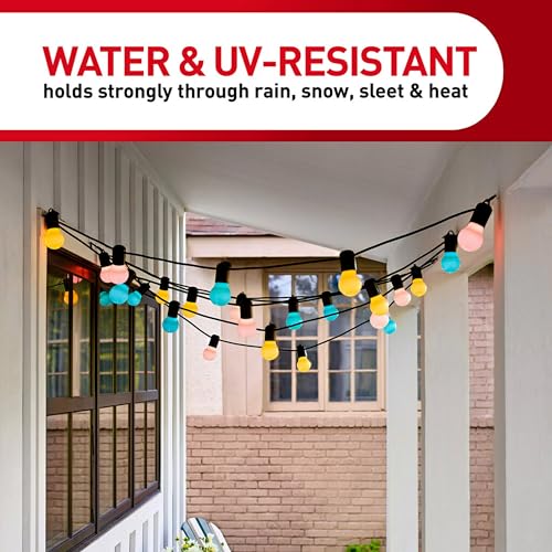 Command Outdoor Light Clips, 4-Pack of 16 Clear Clips and 20 Strips, Damage Free Hanging with Adhesive Strips, Hooks for Hanging Outdoor Decorations - image 3