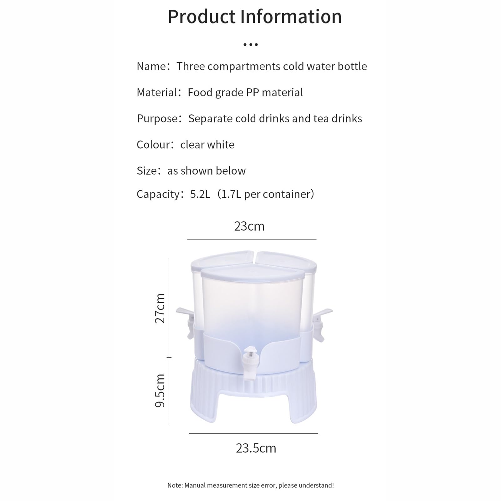 Bollitore Freddo Da Frigorifero Rotante di Grande Capacità, Contenitore D'acqua In Plastica, Distributore di Bevande A 4 Griglie con Supporto, per Tè Freddo, Tè Freddo, Succhi di Frutta, Birra, Vino E
