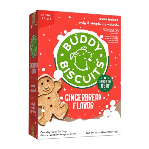 Buddy Biscuits Crunchy Holiday Dog Treats with Gingerbread, 16oz. Box